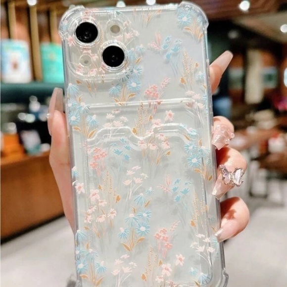 ⚠️Clearance🫧iPhone 13/Pro/Pro Max Cute Floral iPhone Case With Card Holder - Picture 2 of 5